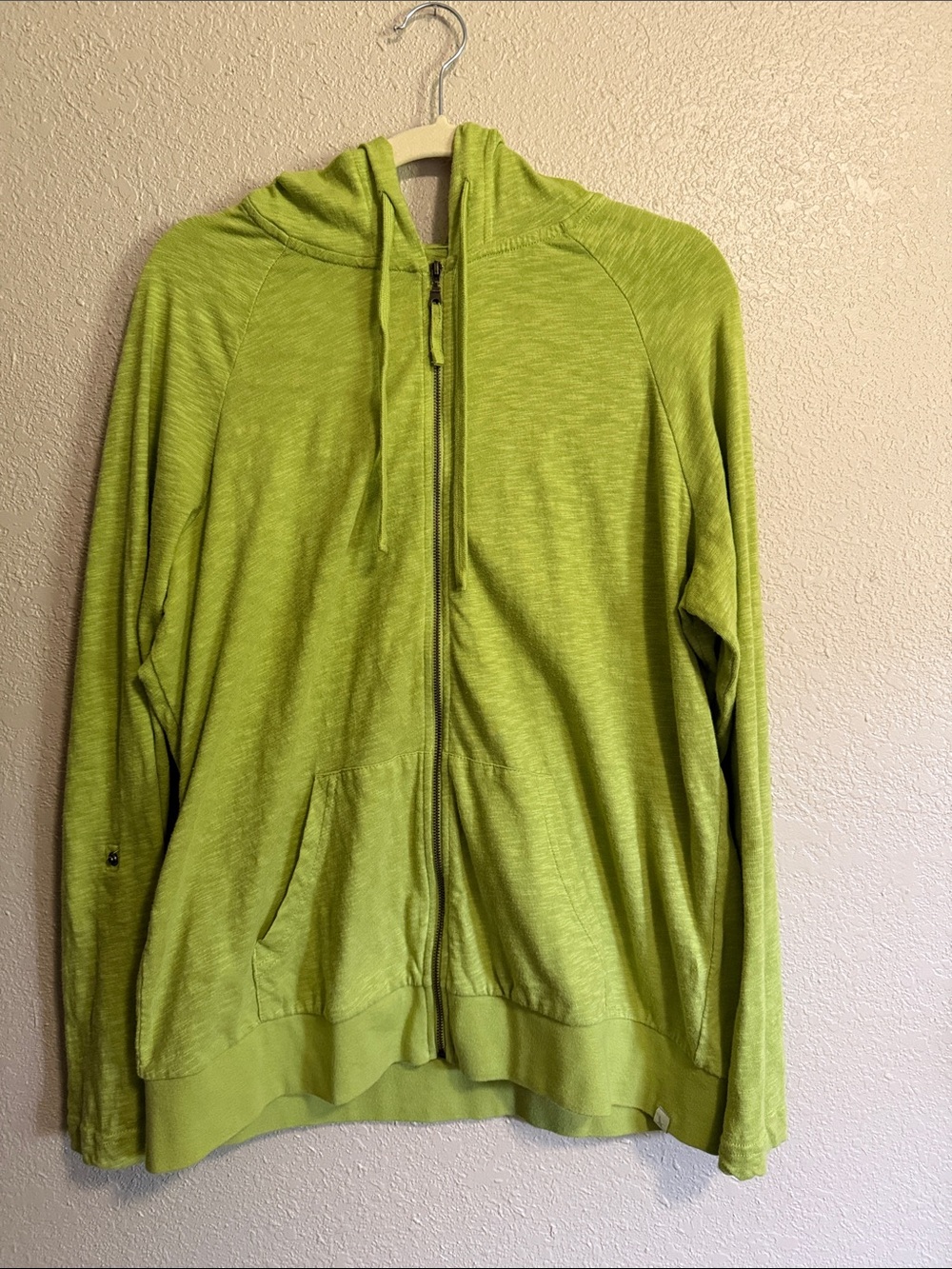 XL Lime Green Zip-Up Women's Hoodie
